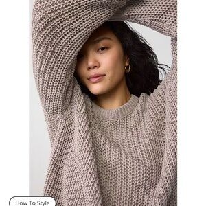 Eileen Fisher Organic Cotton Twisted Texture Knit Round Neck Long Sleeve Sweater